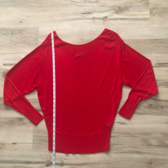 Zara Knit Bright Red Long Sleeve Top - Picture 5 of 9
